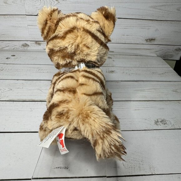 Gund Plush Kitty Cat Striped Tabby Silver Fish Collar Small Stuffed Animal 6 In - Picture 5 of 9